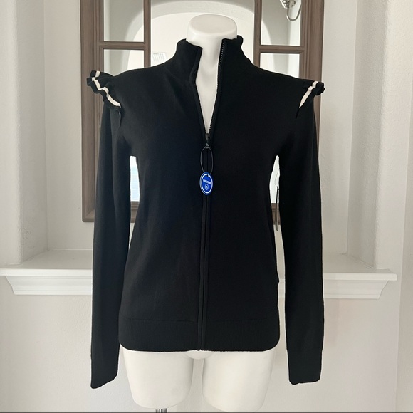 Polo GOLF Ralph Lauren Sweater Cashmere Wool Ruffle Trim Knit Size M New w/Tag - Picture 4 of 10